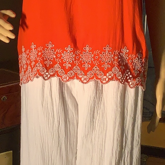 ORANGE & WHITE OFF THE SHOULDER TOP - Picture 4 of 4